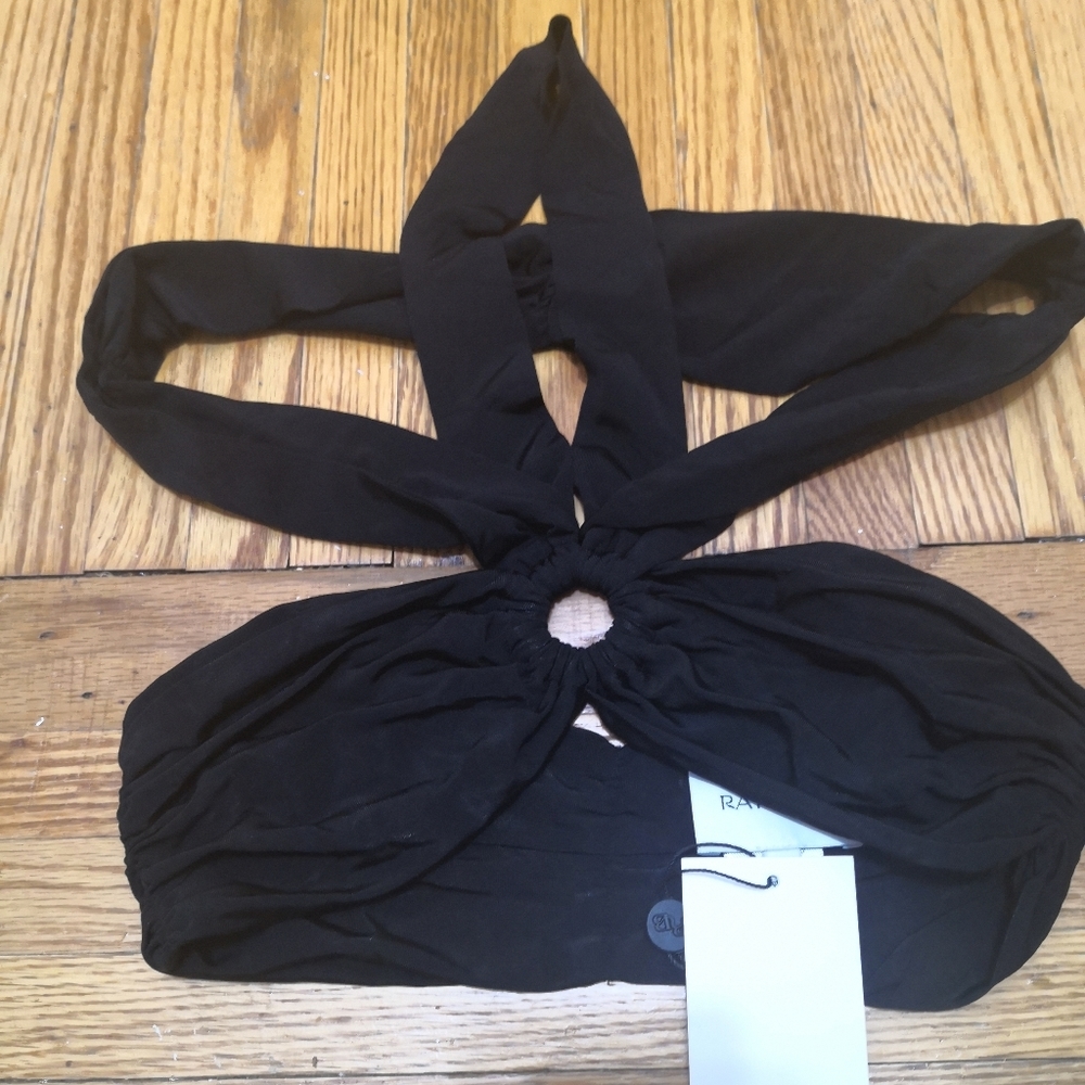 Rat & Boa Black Twist Ring Halter Bodysuit - Picture 5 of 8